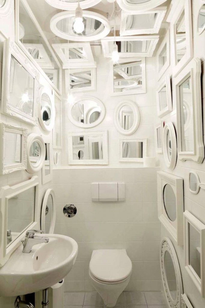 mirror wall condo bathroom