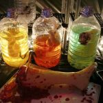 Replicas of disembodied limbs displayed at a Halloween party