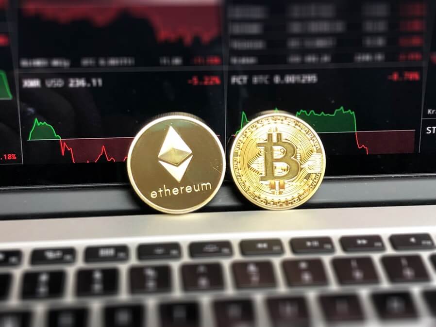 ethereum and bitcoin gold coins
