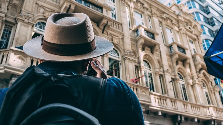 man taking photo