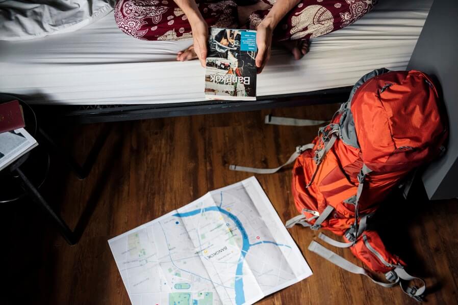 travel planning inside room