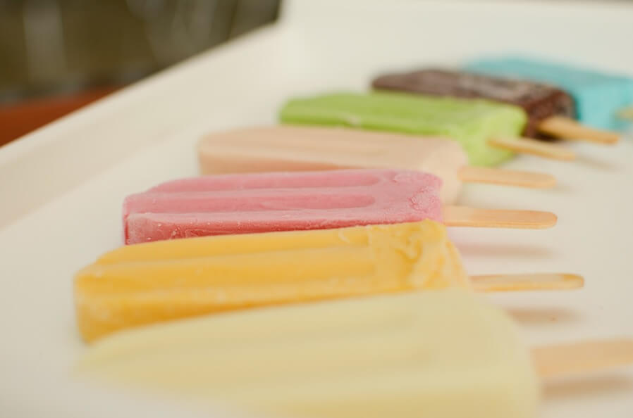 colored fruit popsicles