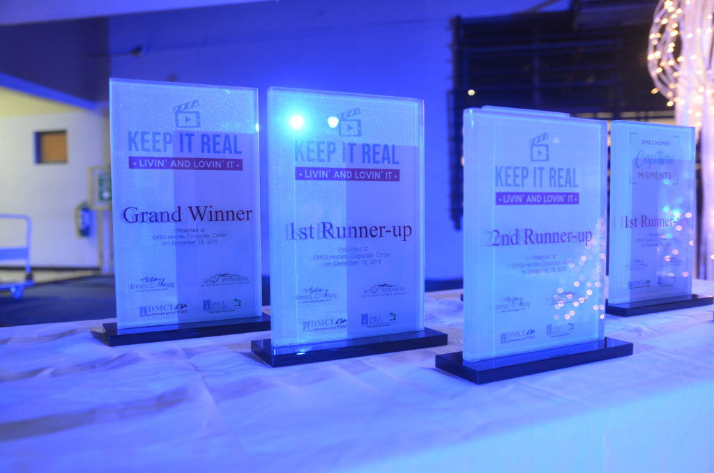 Plaque for the winners of DMCI Homes Community: Keep it Real 2018 contest