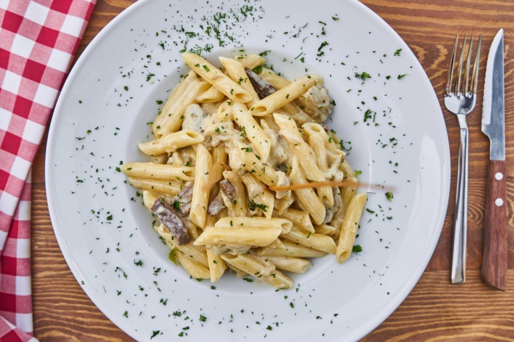 vegetable alfredo pasta