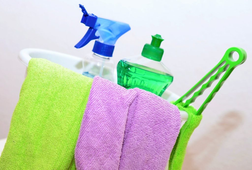 gather up right cleaning tools