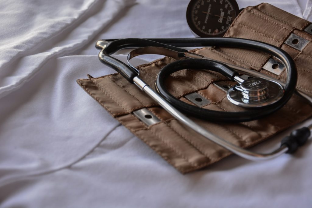 stethoscope in bed