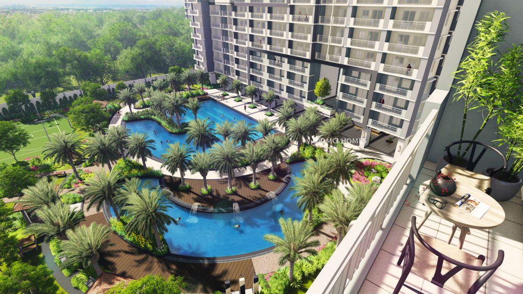 Digital render of a balcony at DMCI Homes