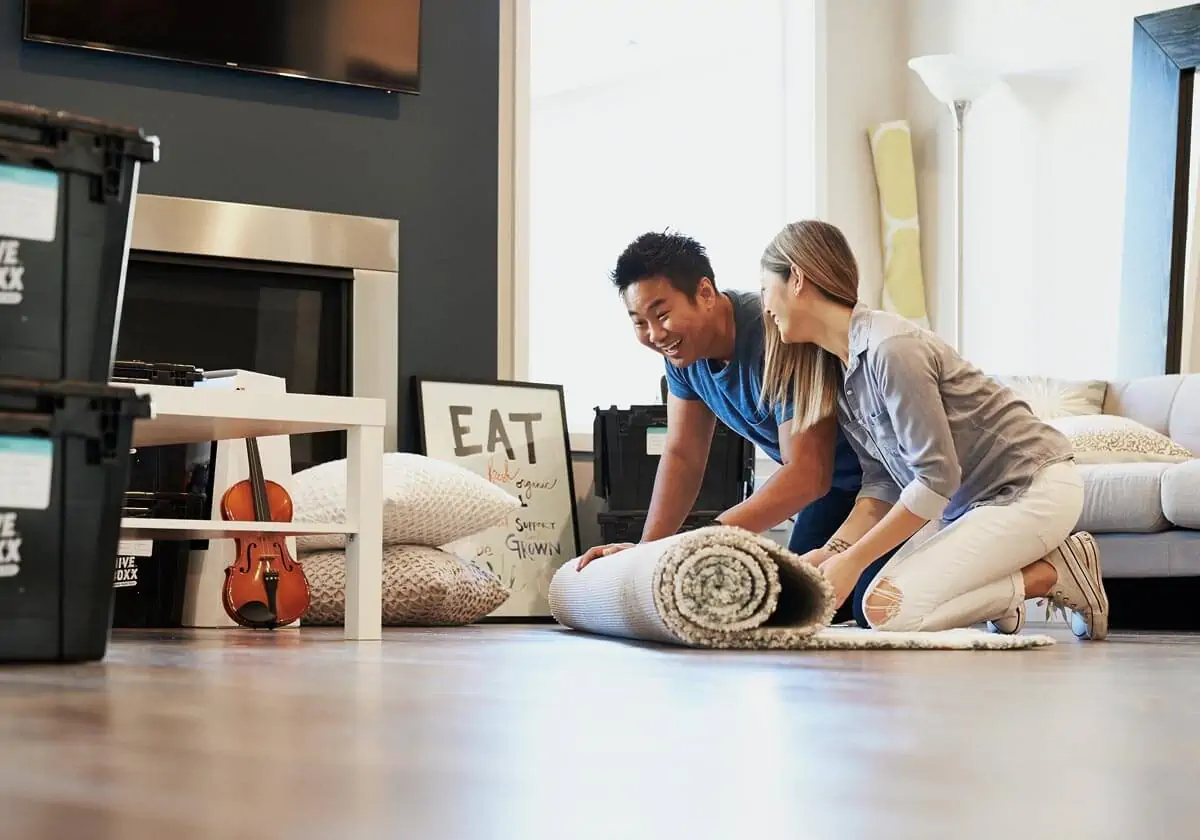 couple sitting on floor