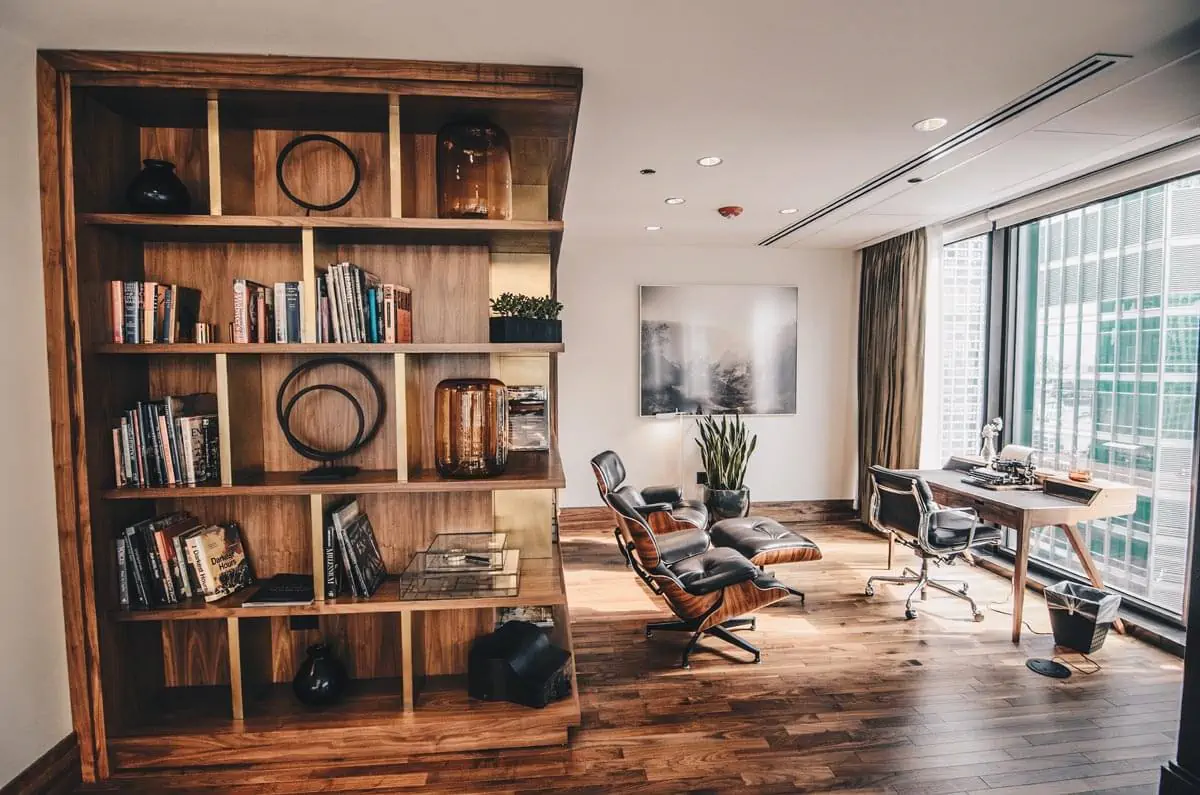 Wood cabinet with materials