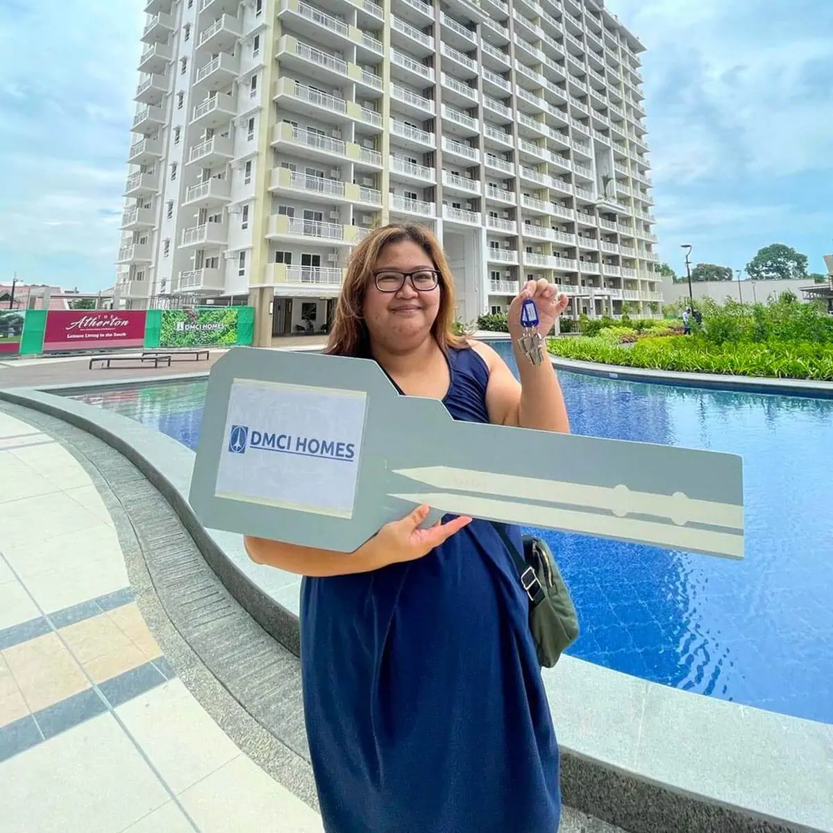Girl wearing blue dress in DMCI Homes