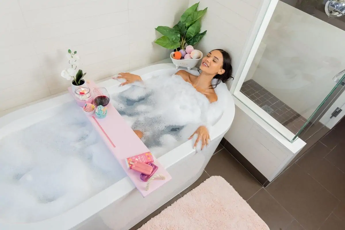 Smiling Woman in a Bathtub