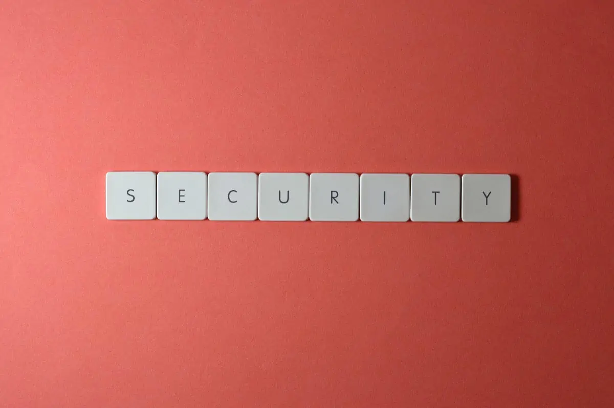 security on red background