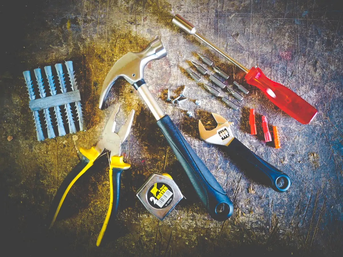 focus photography on assorted tools