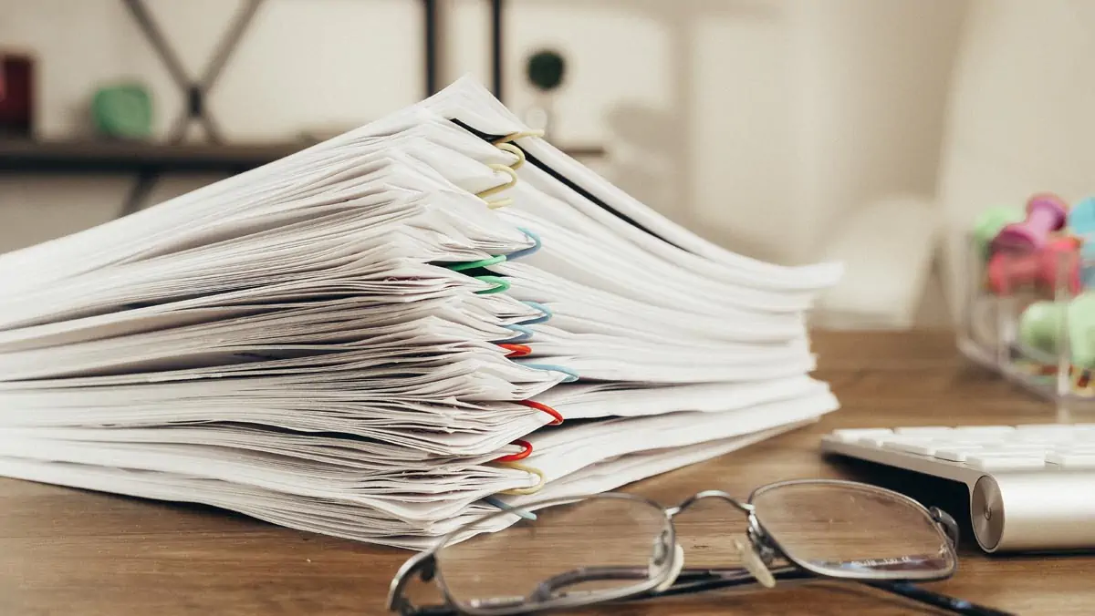 piled document papers