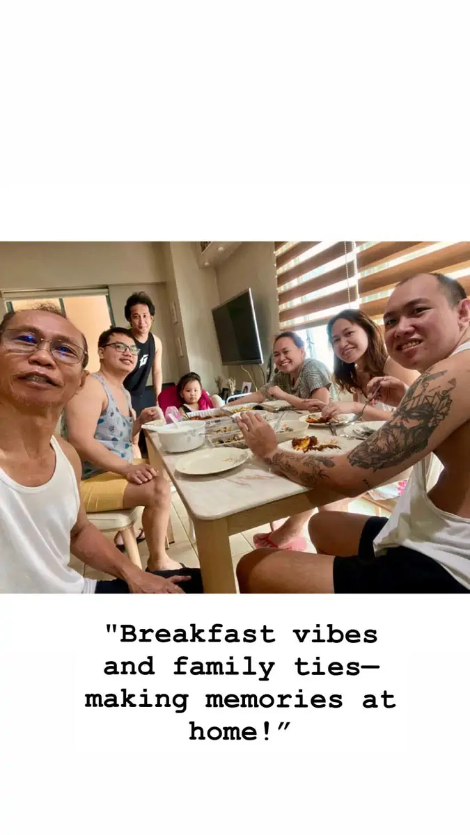 family eating breakfast