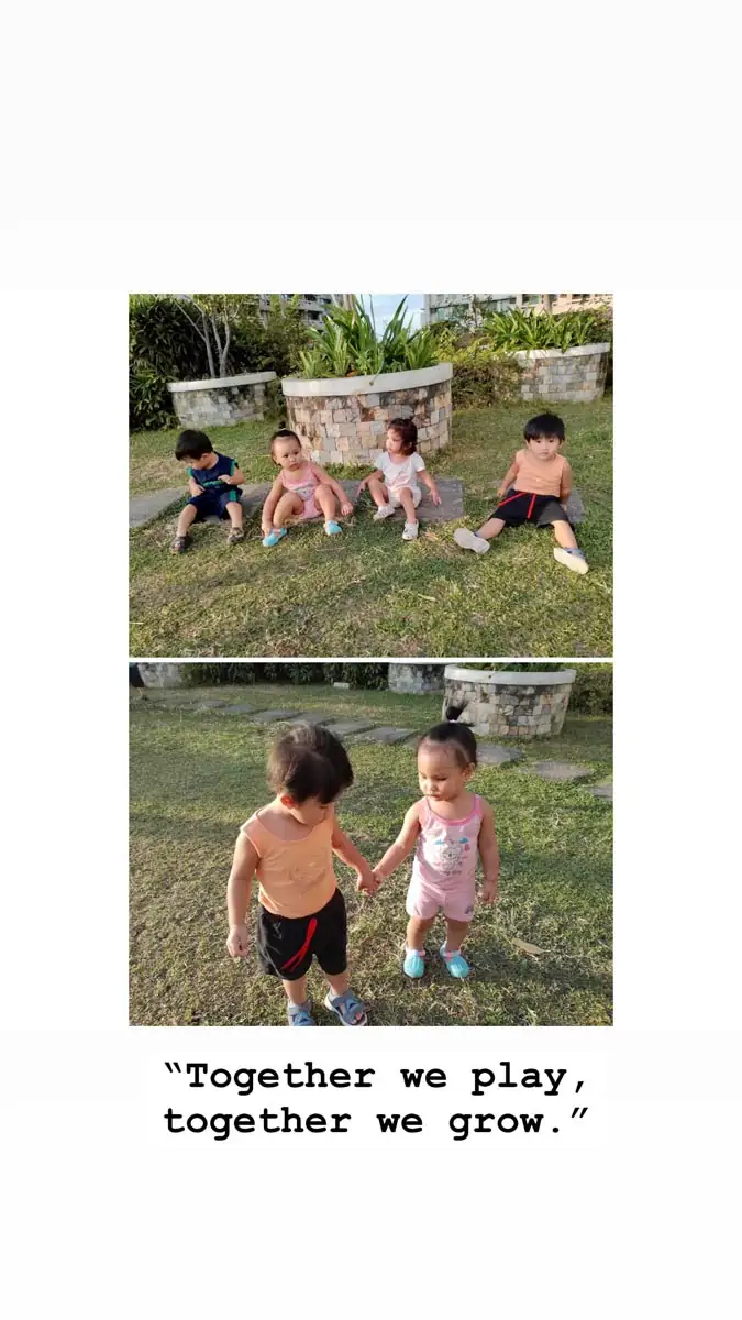 little kids playing together